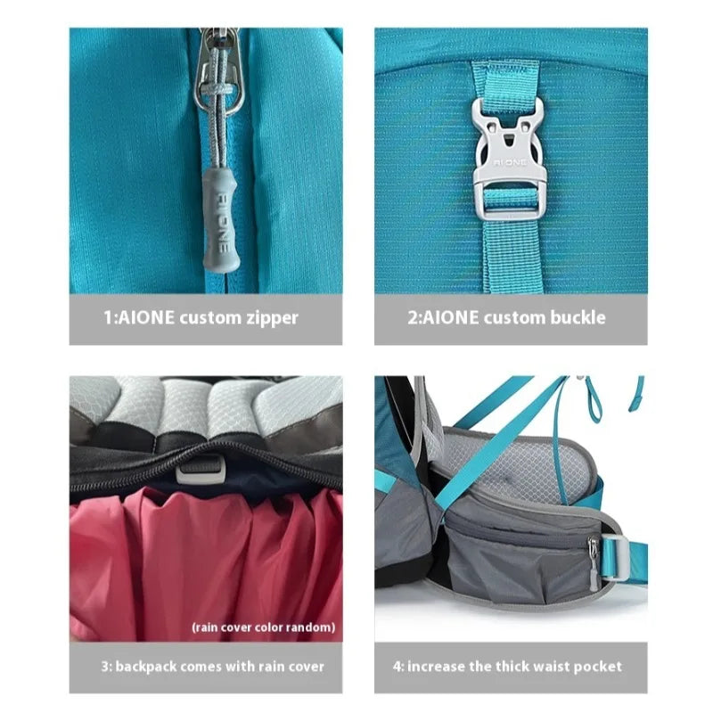 New Design 50l Hiking Backpack Expandable Large Capacity External Frame Bag Pack Rucksack Camping Hiking Backpack