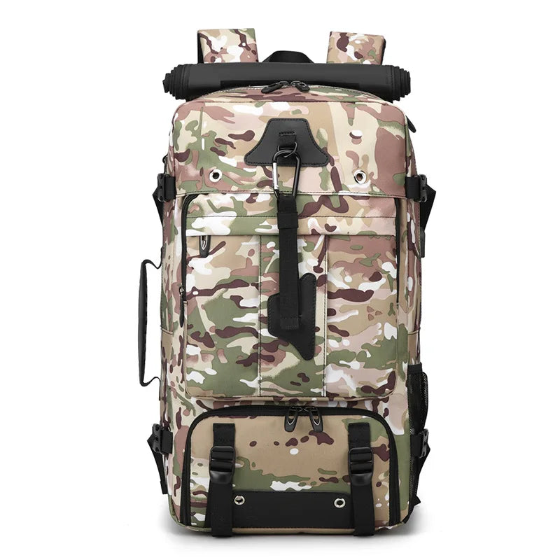 USB Climbing Backpack Travel Laptop Lightweight Rucksack with Shoes Pack Outdoor Camping Hiking Knapsack Sports Gym Schoolbag