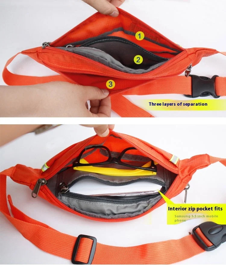 Women Large Capacity Sports Crossbody Bag Fashion and Slim Fitness Waist Bag for Men Multi-function Casual Crossbody Bag