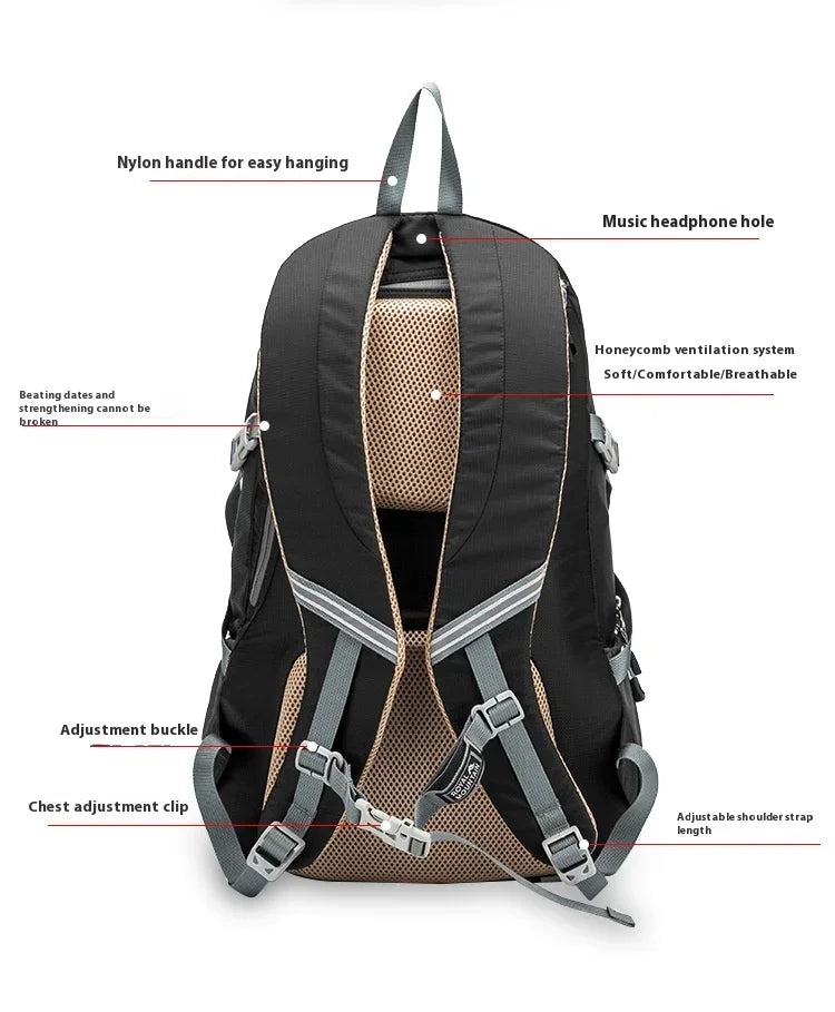 Outdoor Mountaineering Bag for Men and Women Large Capacity Backpack for Sports, Outdoor Leisure Travel, Tourism Backpack