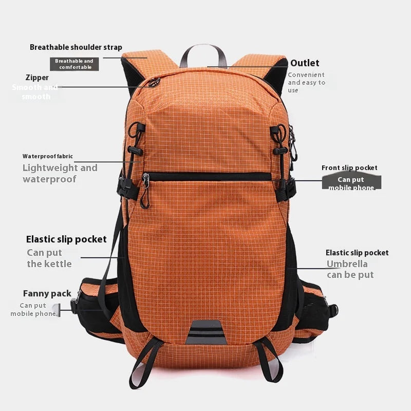 Mountaineering Package Men's and Women's Outdoor Hiking High Capacity Mountaineering Light Travel Commuter Nylon