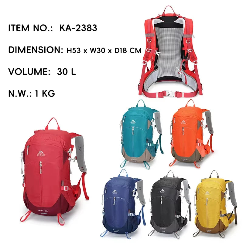 30L Lightweight Hiking Backpack with Rain Cover, Outdoor Sport Travel Bag Daypack for Camping Climbing Skiing Cycling Men Women