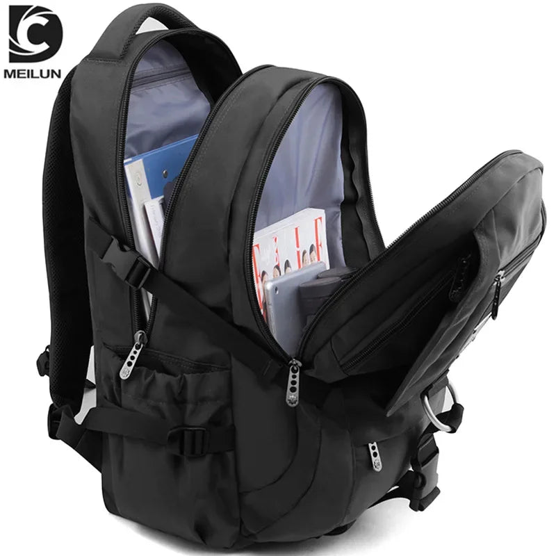 New Black Fashion Large Capacity Travel Backpack Men's Outdoor Backpack Oxford Cloth 55L Durable Mountaineering Bag