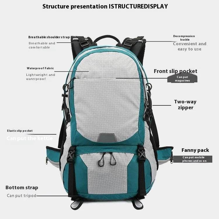 2025 new outdoor mountaineering bags sports backpack men's and women's hiking bags camping bag travel bag backpack