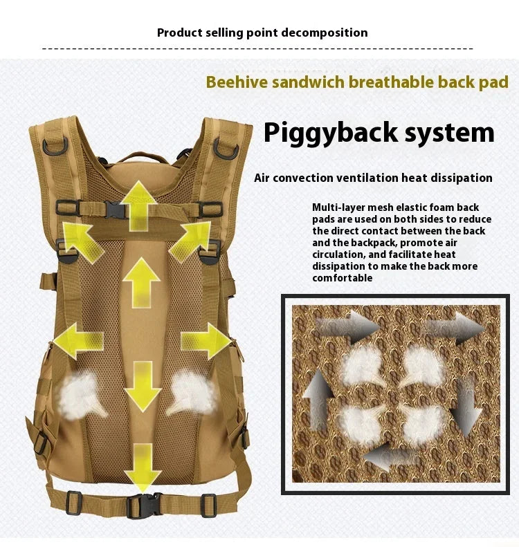 35L Tactical Daypack Military Backpack MOLLE System Suitable Students School Assault Missions Hunting Trips Trekking Travel