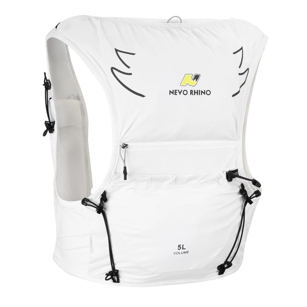 Lightweight White Running Vest Reflective Phone Holder Features Universal Cycling Running Hydration Access Polyester Waterproof