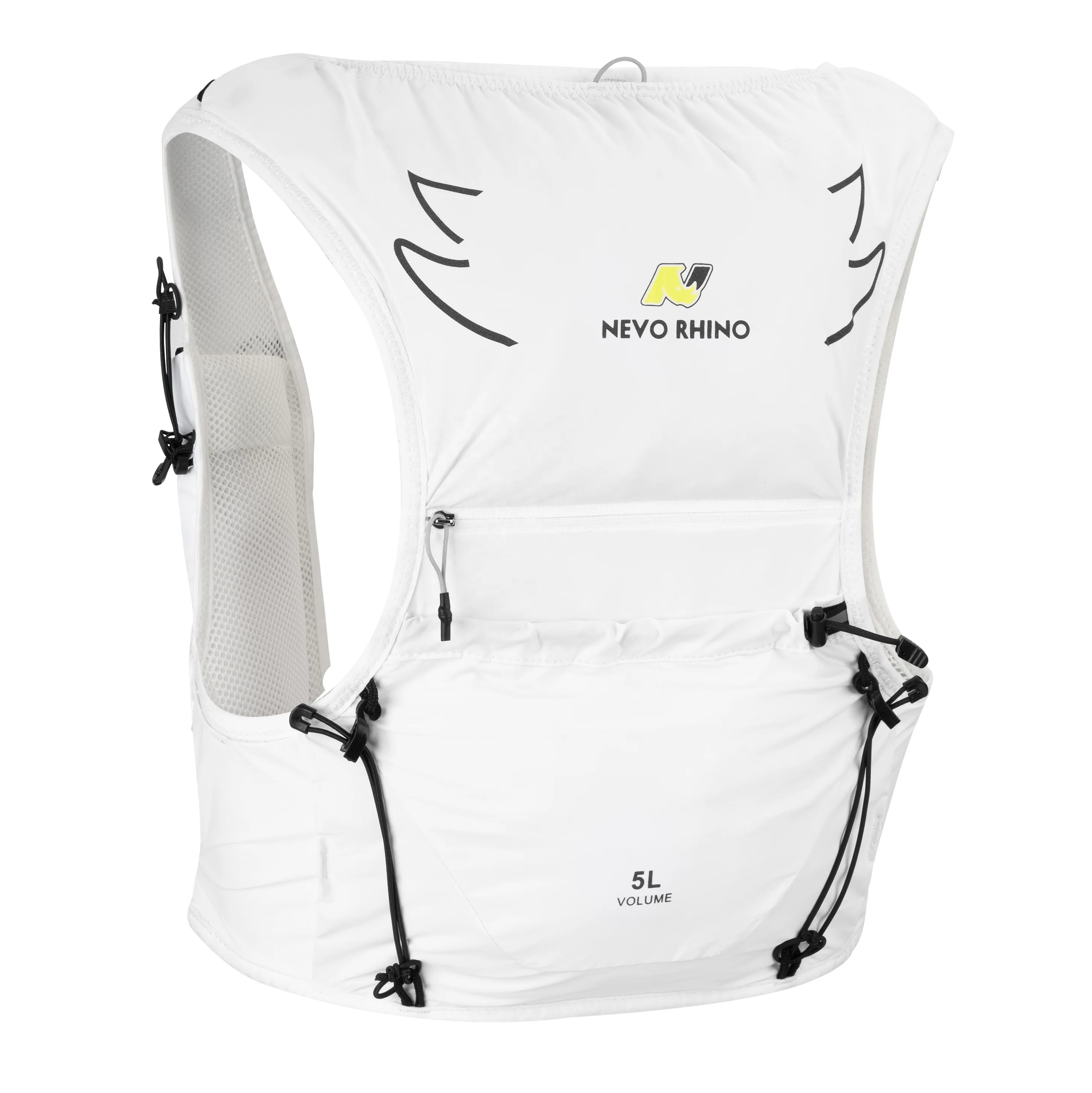 Lightweight White Running Vest Reflective Phone Holder Features Universal Cycling Running Hydration Access Polyester Waterproof