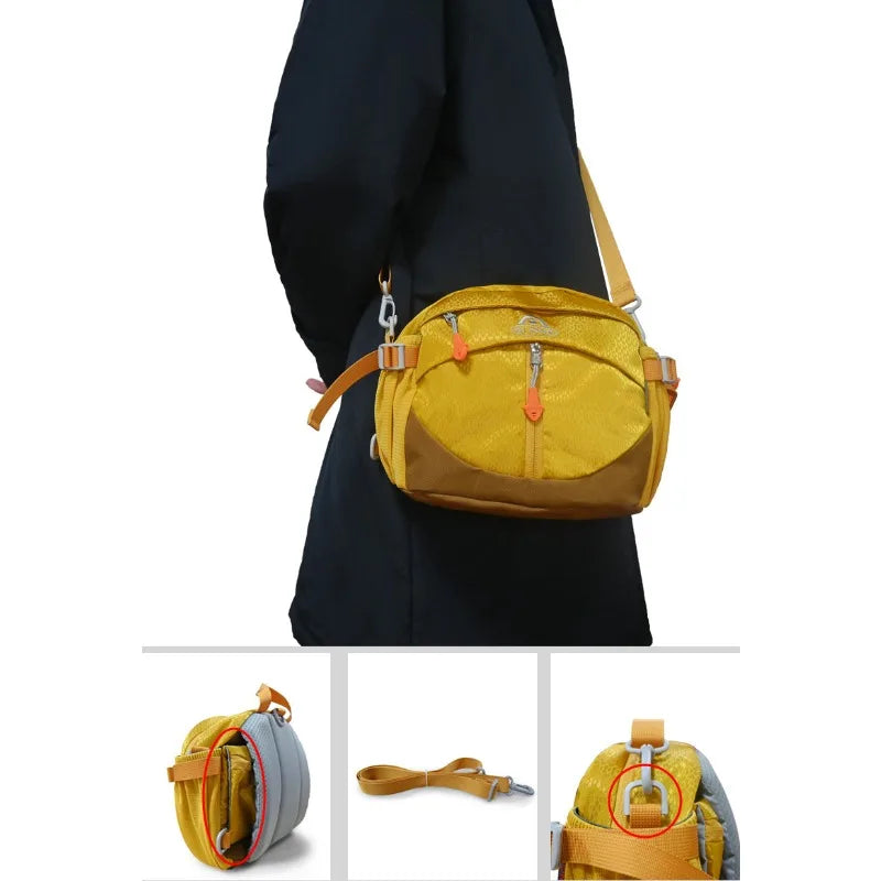 Small Travel Backpack Nylon Waist Pack - Adjustable Outdoor Fanny Pack for Hiking Camping, Water-Resistant Lightweight Belt Bag