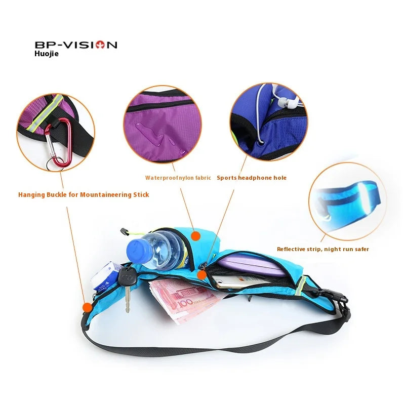 Unisex Sports Water Bottle Hip Waist Pack Waterproof Running Climbing Money Waist Bag Mobile Phone Bag Motorcycle Fanny Pack