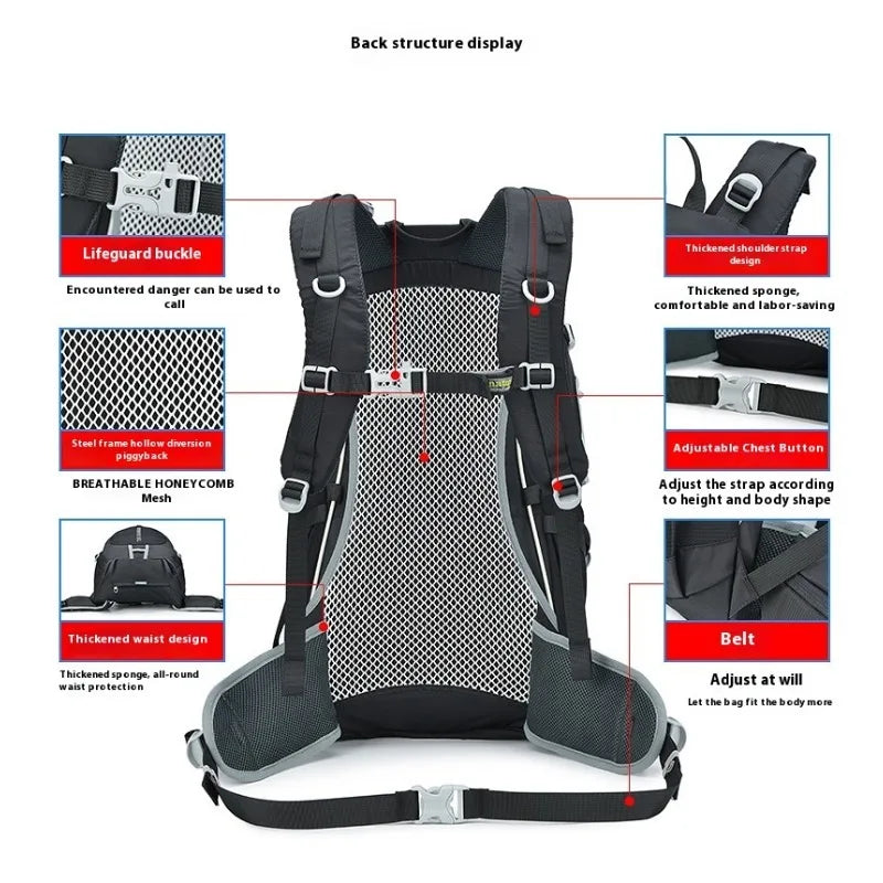 35L Hiking Backpack Travel Backpacks for Men Women,Water Resistant Lightweight Camping Daypack for Outdoor Sports