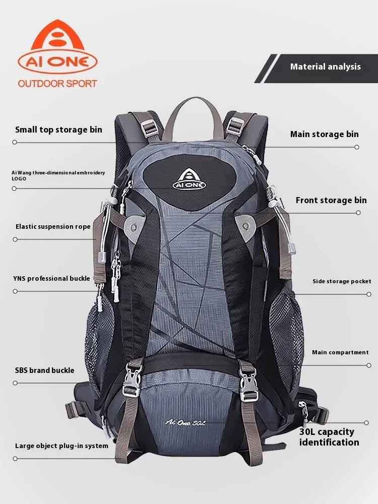Waterproof Travel Hiking Backpack Sports Cycling Camping Backpack Rucksack Men Mountaineering Trekking Duffle Bagpack 900D 30L