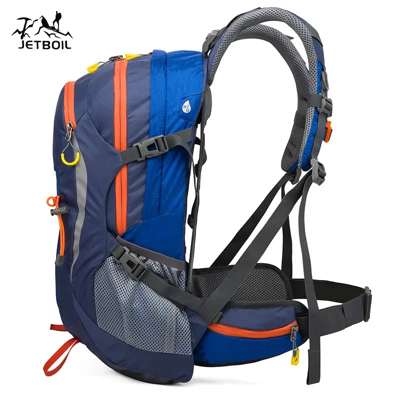 40L Splicing Style Backpack 450D Nylon Travel Bag Men Outdoor Backbag Multifunctional Hiking Mountaineering Backpack
