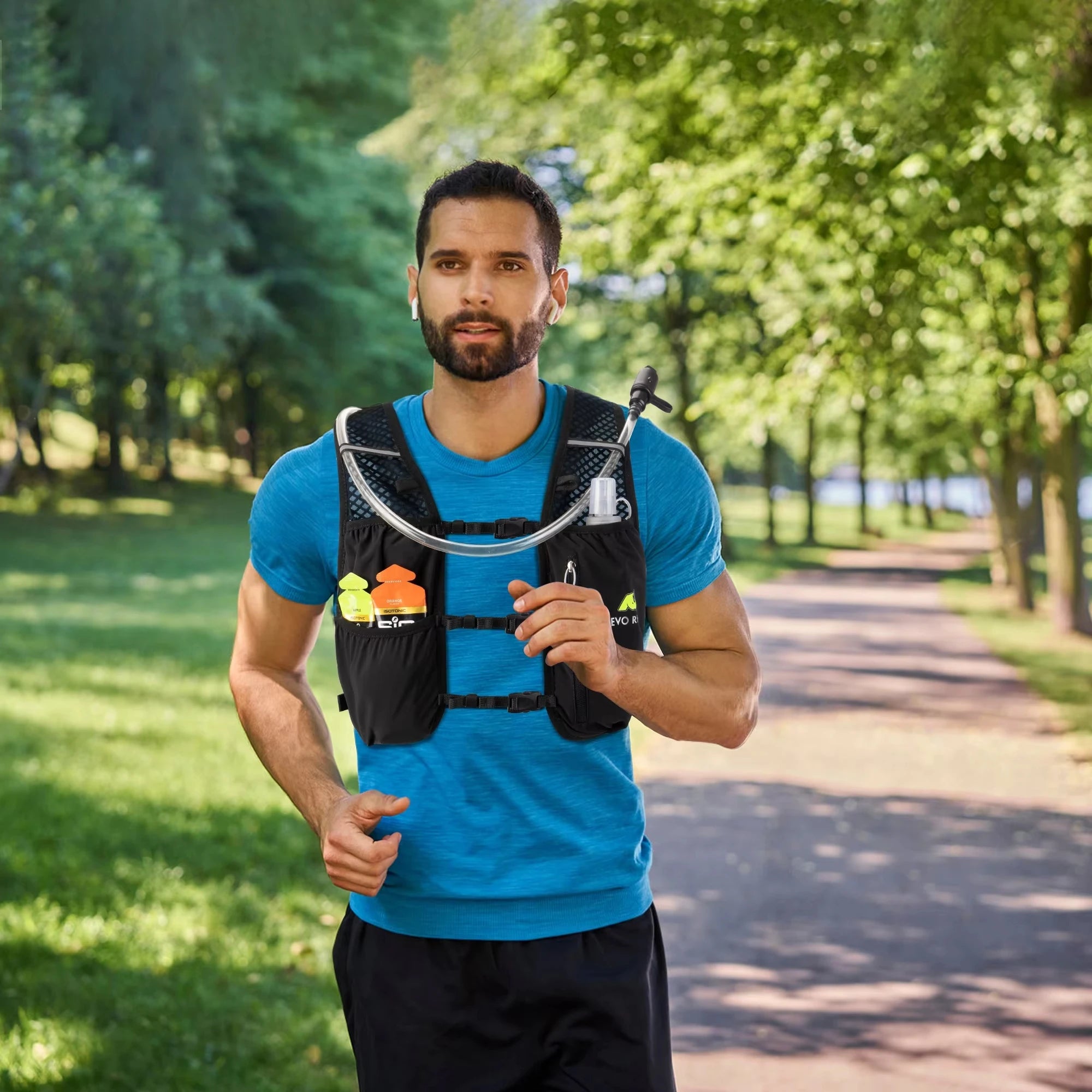 NEVO RHINO waterproof running backpack 5L ultra-light hydration vest mountain bike leather bag breathable gym bag 1.5L water bag